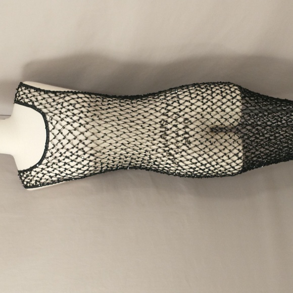 Sexy Sheer Cobweb Sequin Mesh Tank Maxi Dress Slinky See Through Overlay Sparkle - Picture 11 of 12